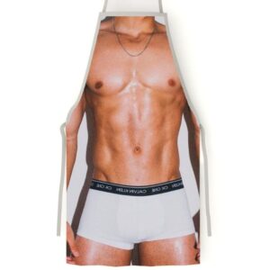 Avental Sensual 3D Masculino Com Cueca Boxer Branca Pimenta Sexy