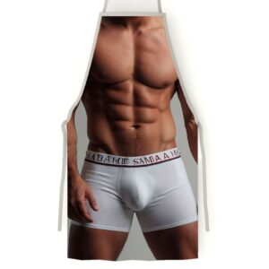Avental Sexy 3D Masculino Com Cueca Boxer Branca Pimenta Sexy