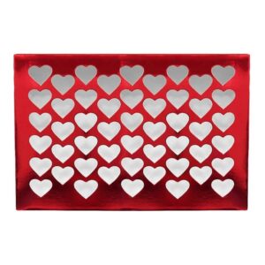 Caixa Para Presente 19 X 12,5Cm Metalizada Coração Vazados