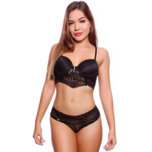Conjunto Luxo Mia Com Bojo Em Renda Patitex