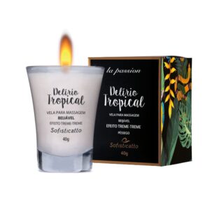Delírio Tropical Vela Para Massagem Beijável Eletrizante 40G Sofisticatto