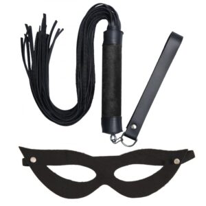 Kit Chicote 24 Tiras 40Cm E Máscara Pelúcia Dominatrix