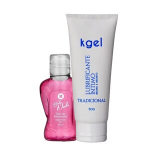 Kit Com Óleo De Massagem Espanhola Hot E Lubrificante Íntimo Tradicional K-Gel