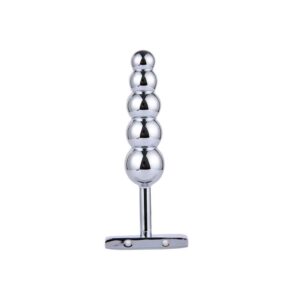 Plug Ball Anal Em Metal 5 Esferas Com Base