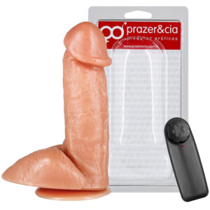 Protese Com Vibro Escroto E Ventosa 16 X 4,4Cm Prazer & Cia