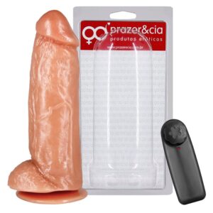 Protese Com Vibro Escroto E Ventosa 17,7 X 4,9Cm  Prazer & Cia