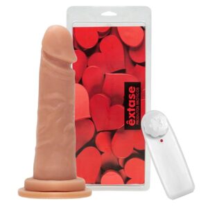 Prótese Maciça Com Vibro E Ventosa 15 X 4Cm Êxtase