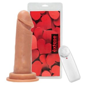 Prótese Maciça Com Vibro E Ventosa 16,5 X 3,5Cm Êxtase