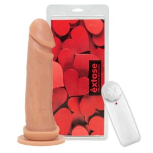 Prótese Maciça Com Vibro E Ventosa 17 X 4,2Cm Êxtase