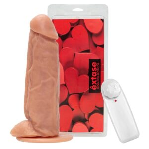 Prótese Maciça Vibratória Kong Com Escroto E Ventosa 16,5 X 4,5Cm Êxtase
