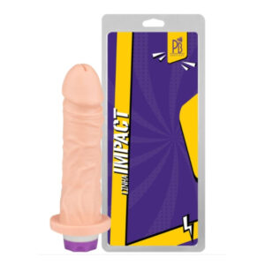 Prótese Realística Maciça Vibro 16,5 X 3,6Cm Linha Impact Pau Brasil