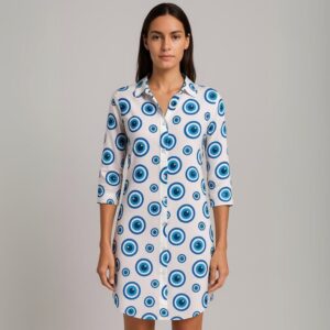 Saída De Praia Camisão Chemize Estampa Olho Grego Hangar Lingerie