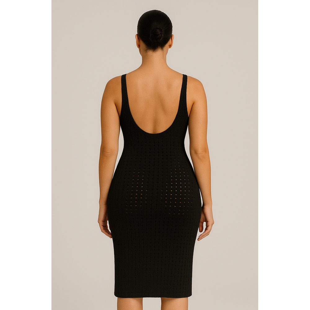 Saída De Praia Vestido Em Tricot Coleção Reveillon - Imagem 4