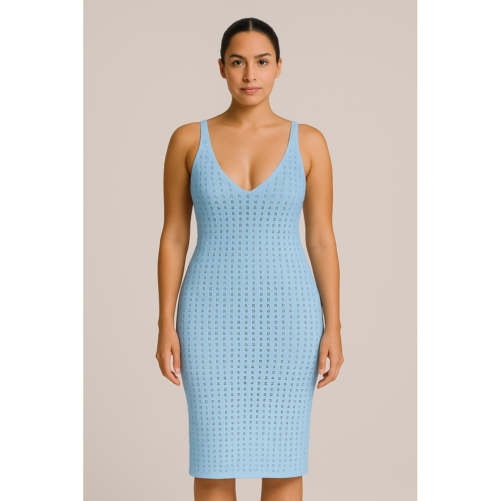 Saída De Praia Vestido Em Tricot Coleção Reveillon - Imagem 7