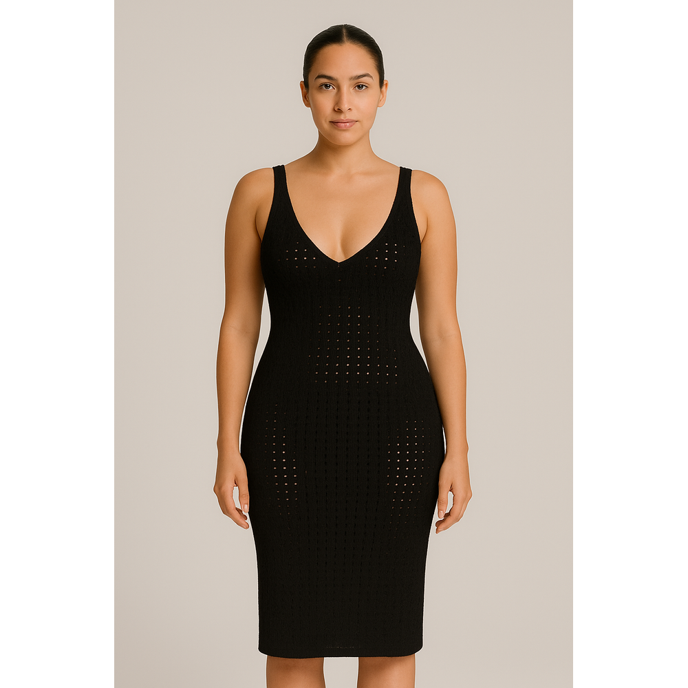 Saída De Praia Vestido Em Tricot Coleção Reveillon - Imagem 3