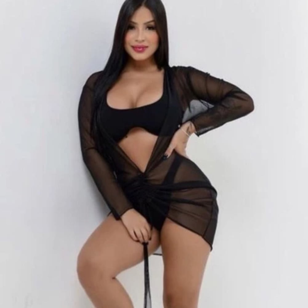 Saída De Praia Vestido Manga Longa Com Cordão Puxe Coleção Reveillon - Imagem 6