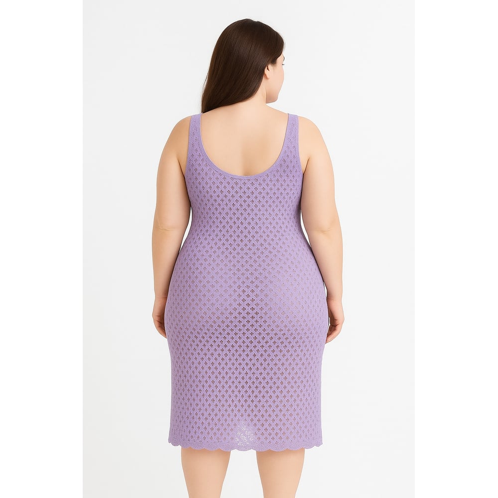 Saída De Praia Vestido Plus Size Em Tricot Coleção Reveillon - Imagem 9