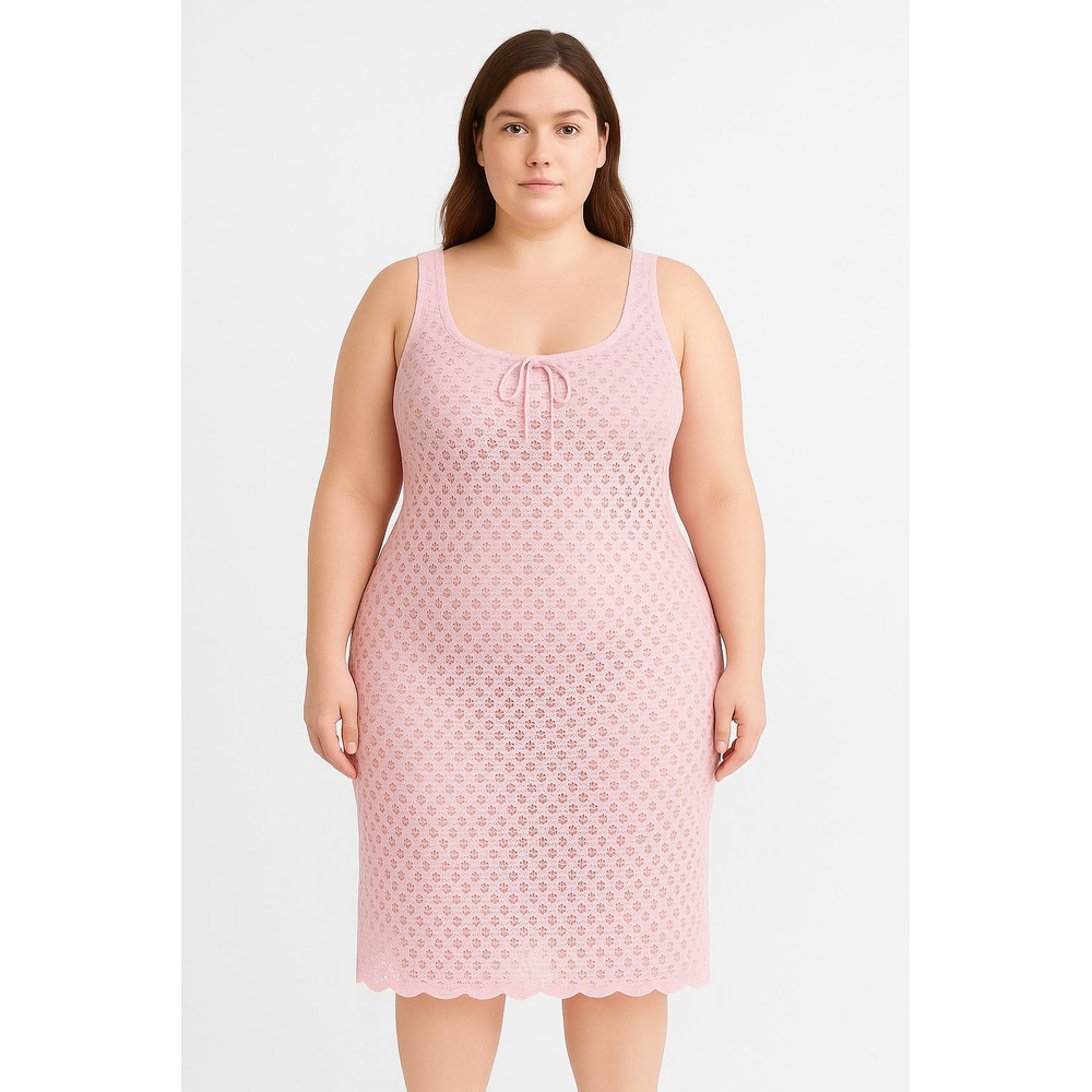 Saída De Praia Vestido Plus Size Em Tricot Coleção Reveillon - Imagem 10