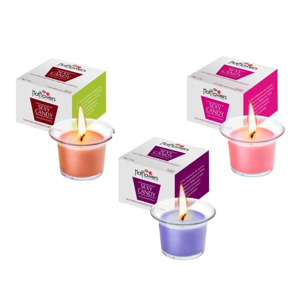 Sexy Candy Vela De Massagem Beijável 40G Hot Flowers