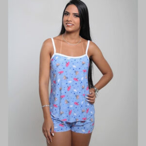 Short Doll Adulto Estampado Garota Dorme Bem