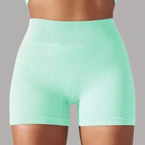 Short Fitness Canelado Reforçade Com Cintura Dupla