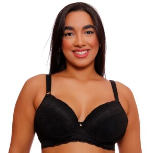 Sutiã Plus Size Base Renda Com Bojo E Aro Nayane