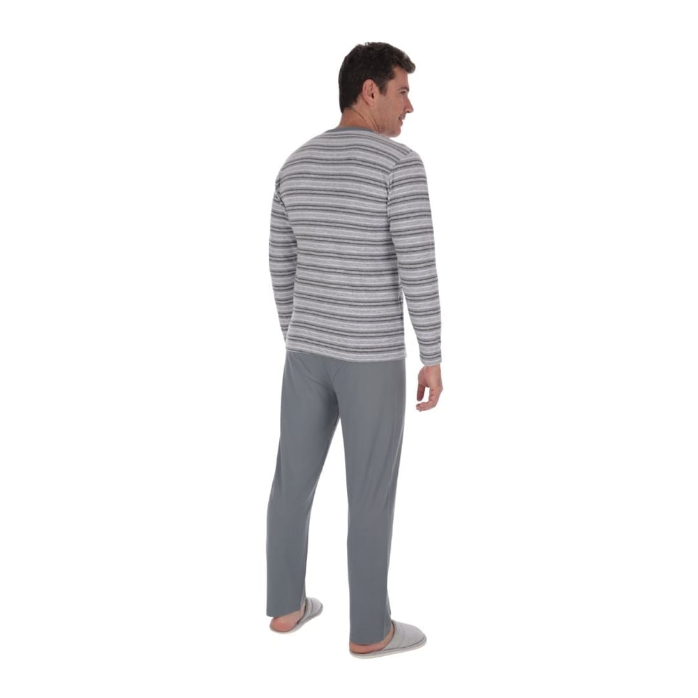 Pijama Masculino Suede Listrado Variados Victory - Imagem 4