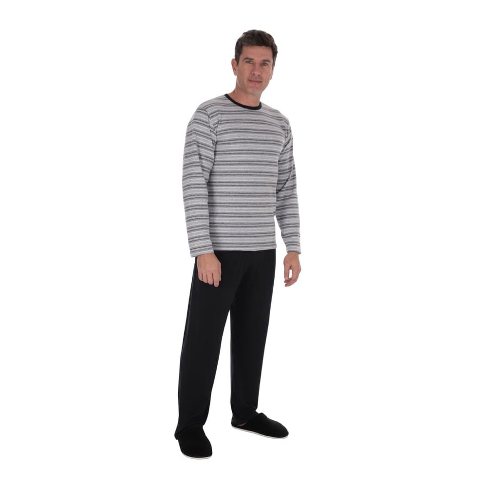 Pijama Masculino Suede Listrado Variados Victory