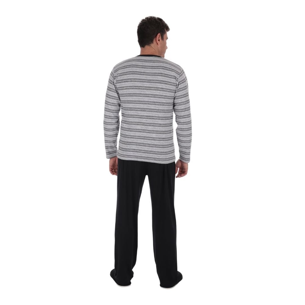 Pijama Masculino Suede Listrado Variados Victory - Imagem 2