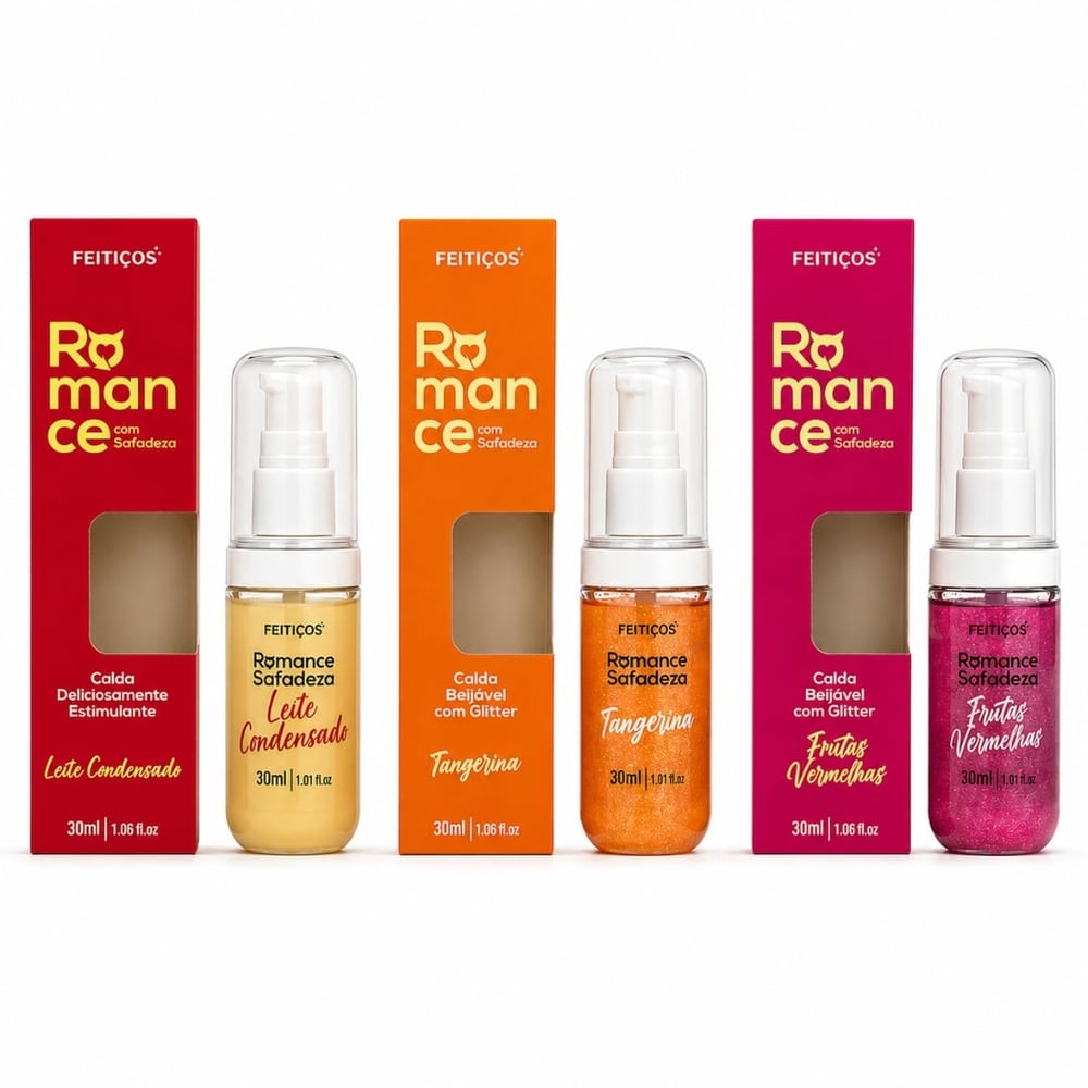 Romance Com Safadeza Calda Estimulante Beijável Com Brilho 30Ml Feitiços