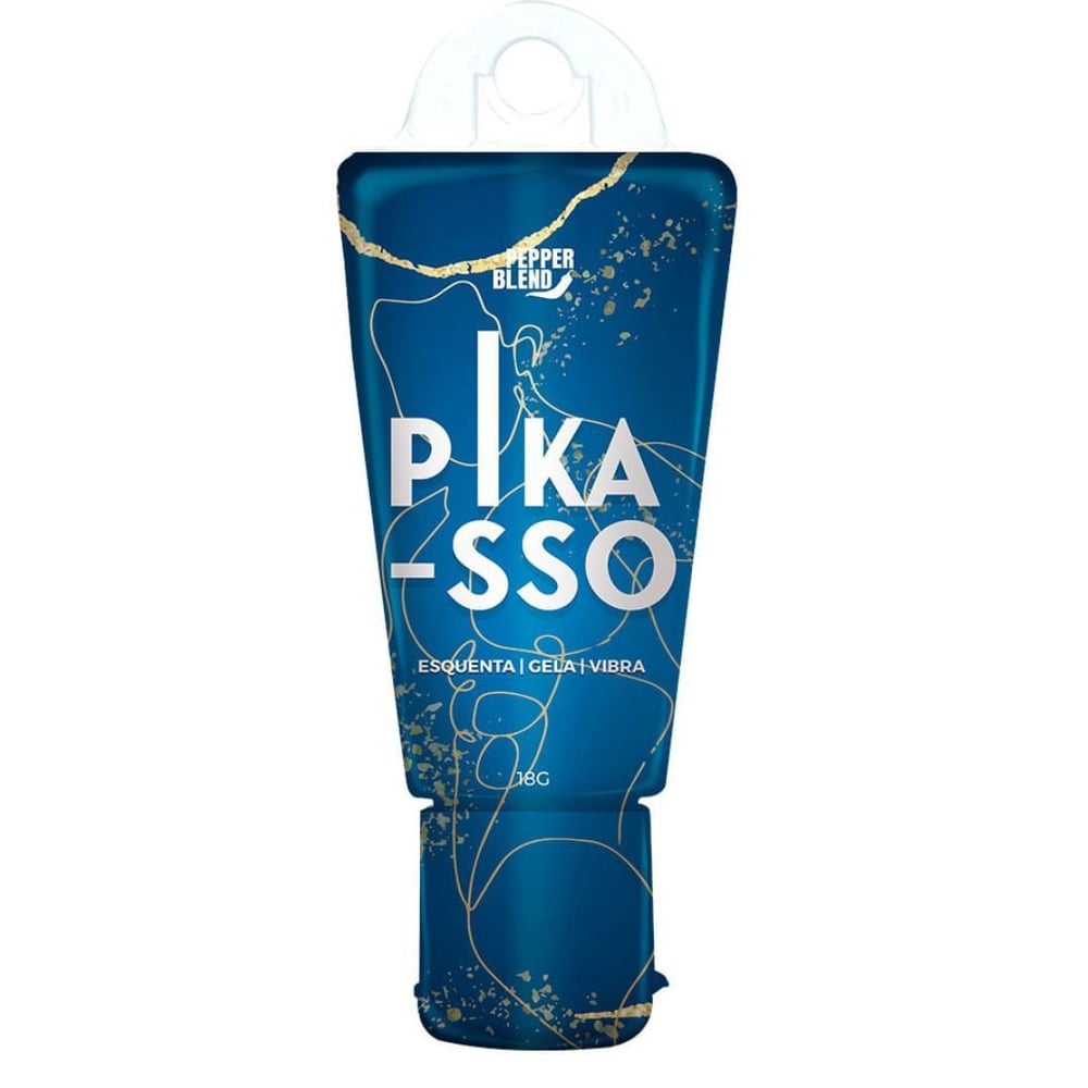 Pikasso Gel Excitante Masculino Esquenta Gela E Vibra Linha Diretas 18G Pepper Blend