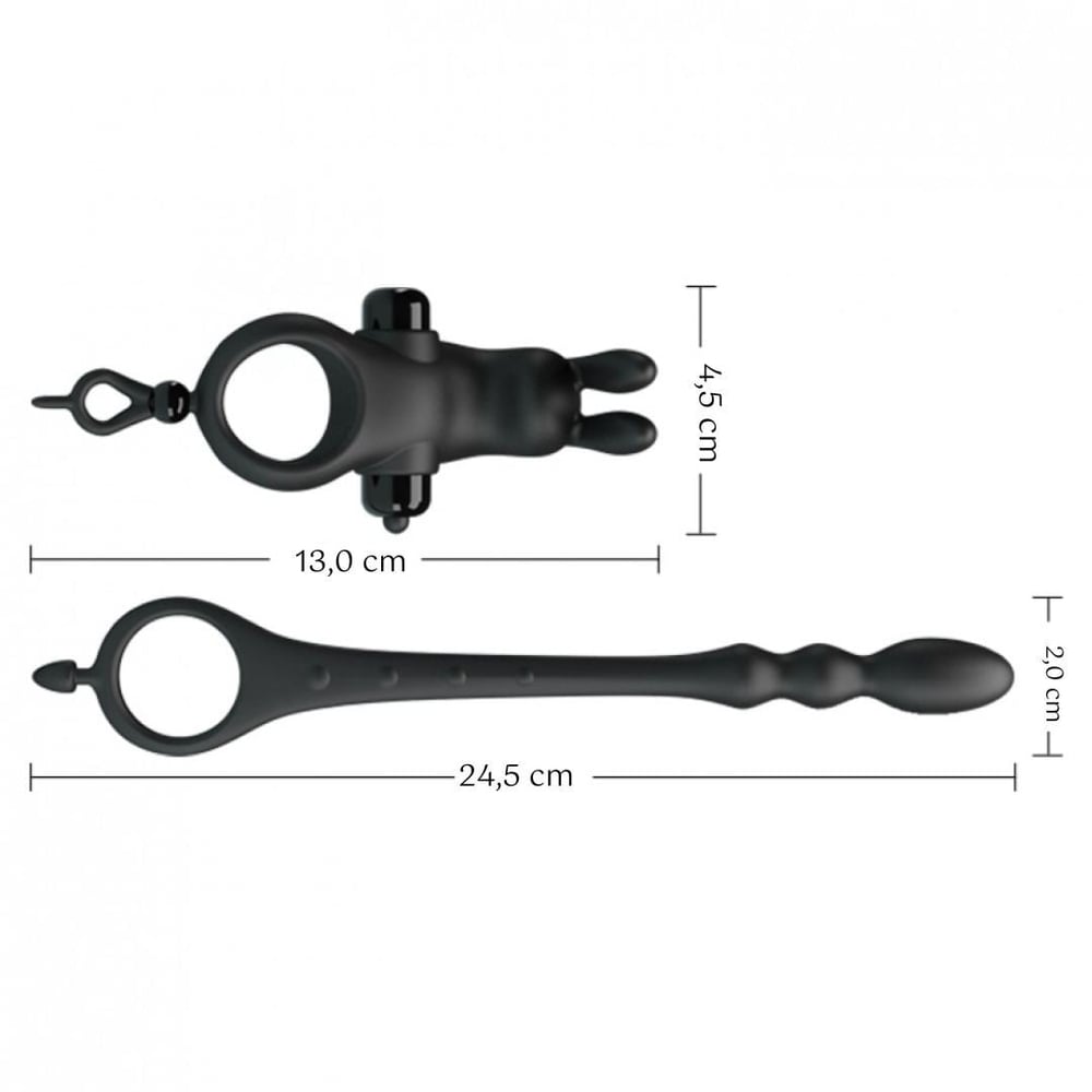 Anel Peniano 12 Vibrações E Plug Anal Estimulador De Próstata Pretty Love - Imagem 5