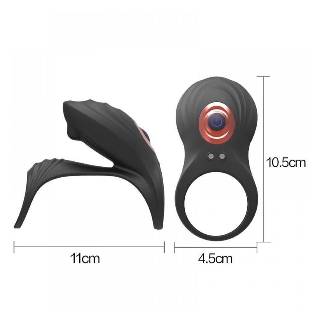 Anel Peniano Com Estimulador De Clitóris 10 Modos De Pulsação Locked Ring Vibe Toys - Imagem 3