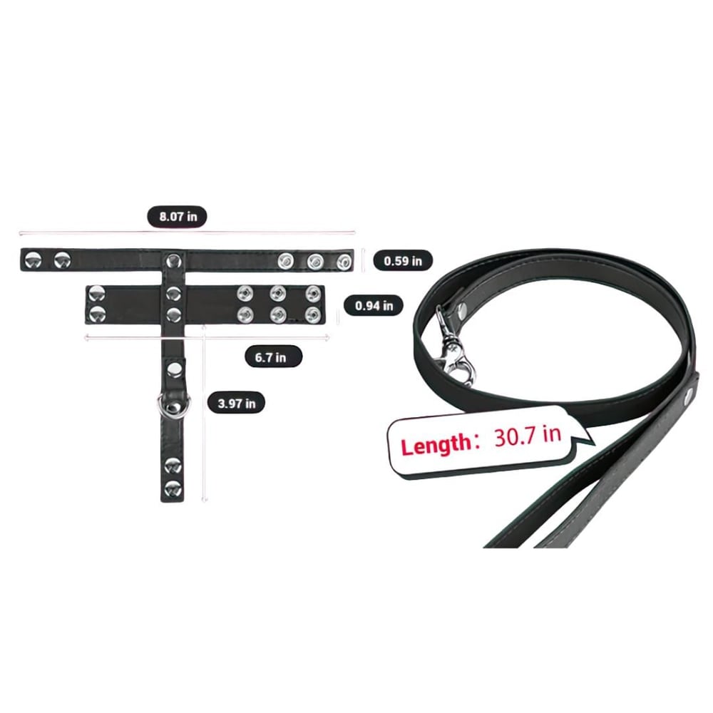 Anel Peniano De Couro Com Guia Para Bondage Vibe Toys - Imagem 2