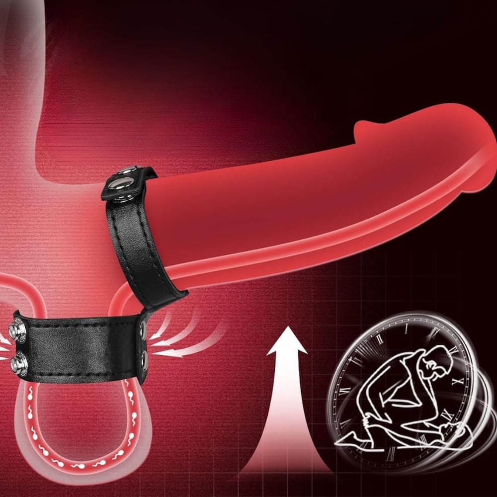 Anel Peniano De Couro Com Guia Para Bondage Vibe Toys - Imagem 4