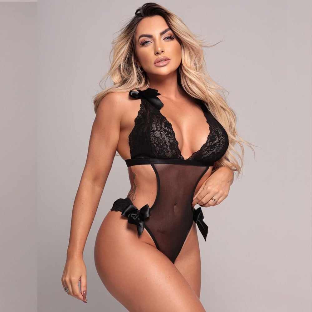 Body Cavado Espanhola Em Renda Coleção Safadinhas Tallyta - Imagem 9