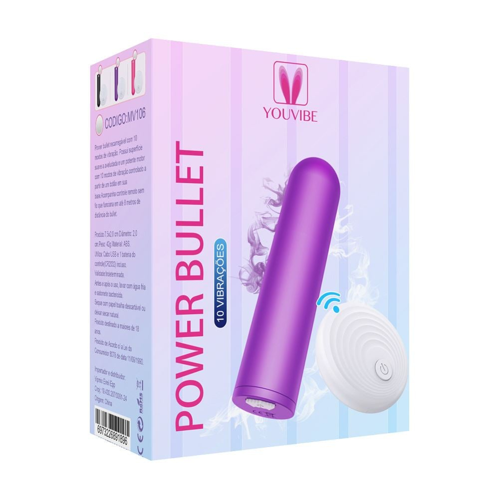 Bullet Power Little Recarregável Com 10 Modos De Vibração E Controle Remoto Vibe Toys - Imagem 6