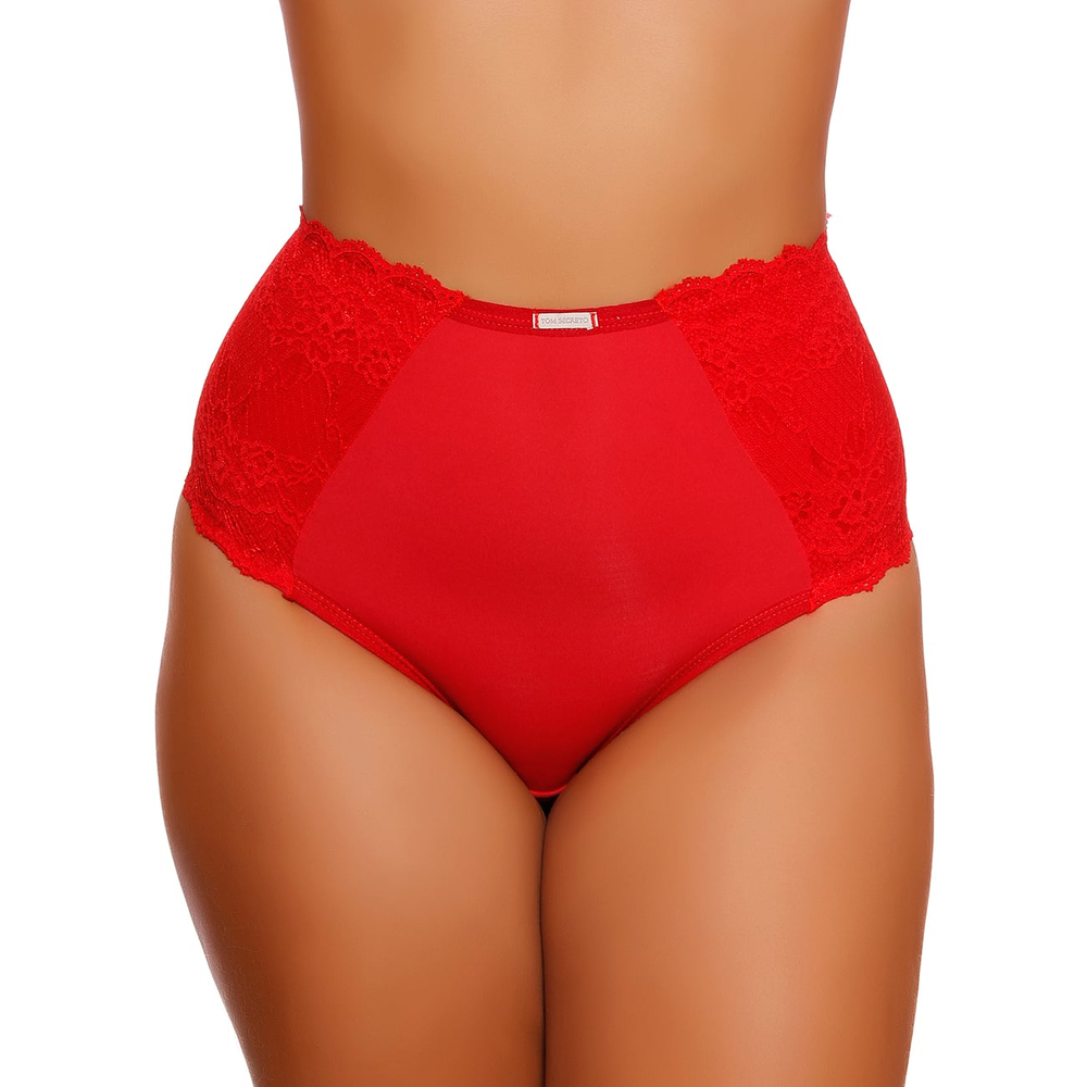 Calcinha Confort Cintura Alta Com Renda Tom Secreto By Dy Girl - Imagem 5