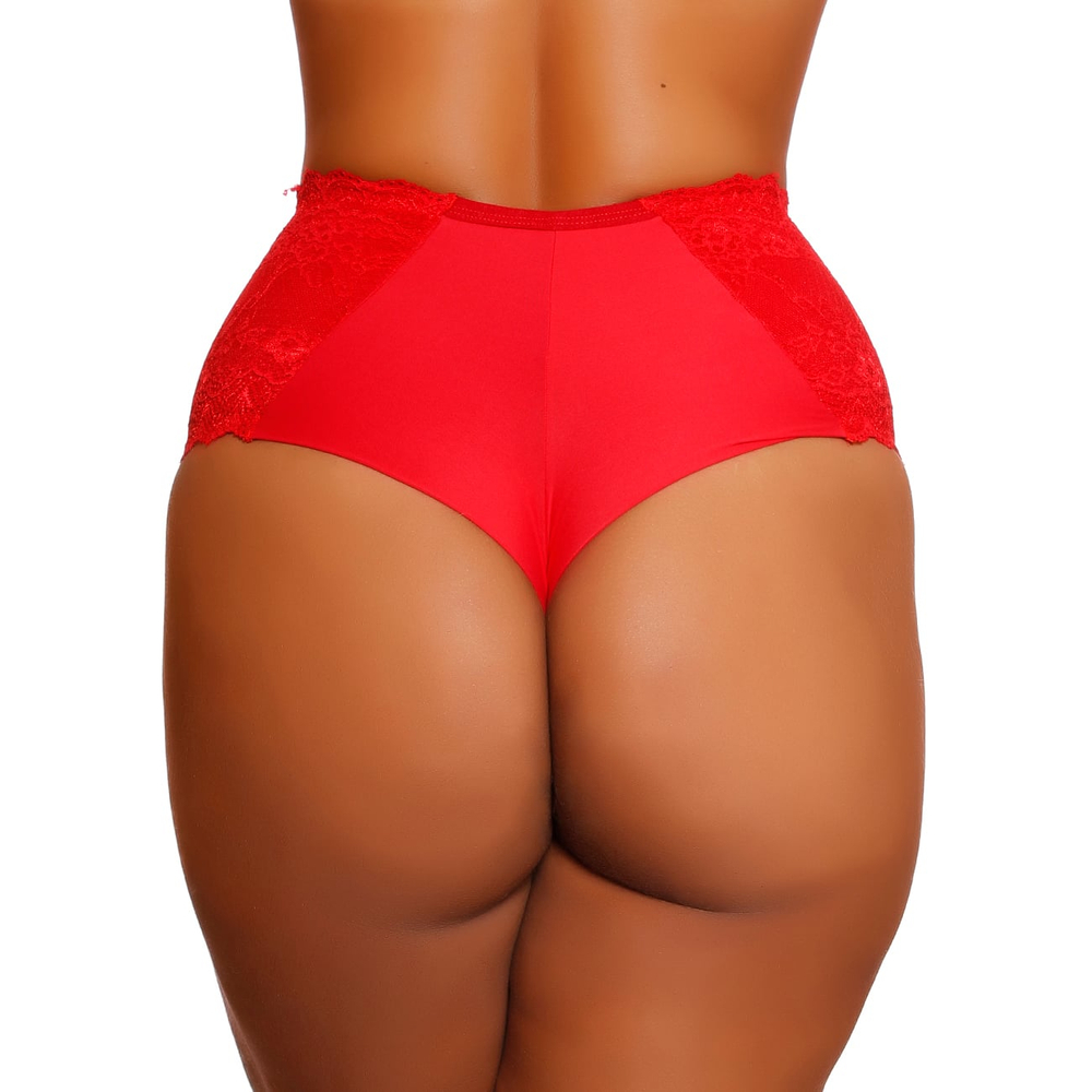 Calcinha Confort Cintura Alta Com Renda Tom Secreto By Dy Girl - Imagem 6