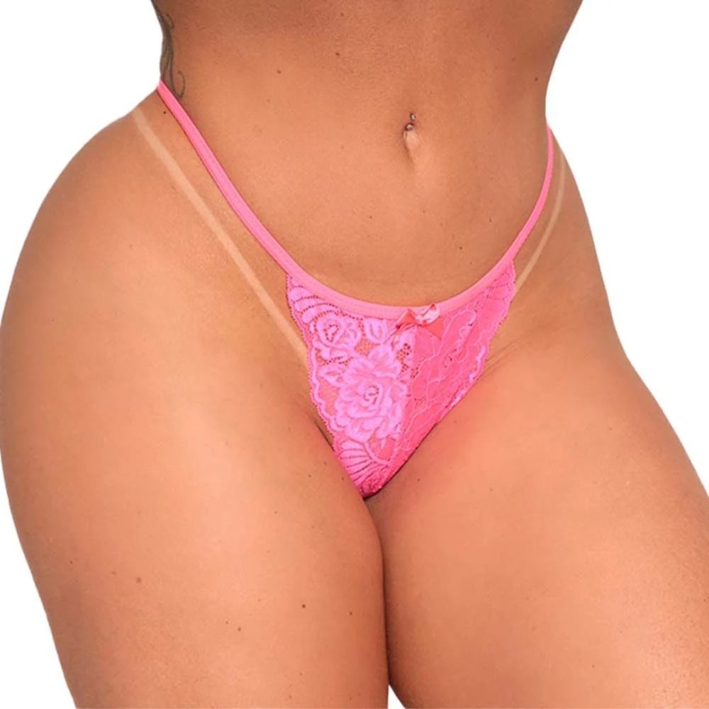 Calcinha Fio Dental Com Pérolas No Bumbum Tallyta - Imagem 4