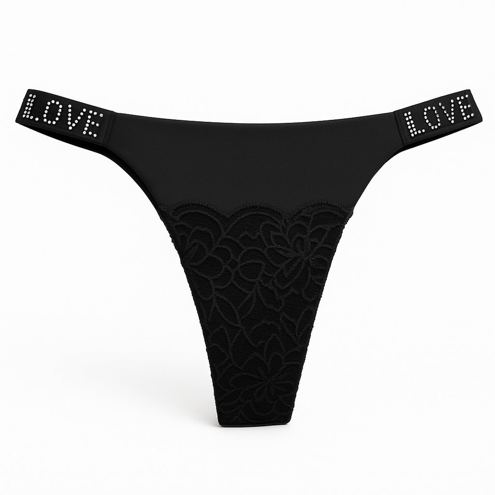 Calcinha Fio Dental Love Corte A Laser Com Detalhe Em Renda - Imagem 4