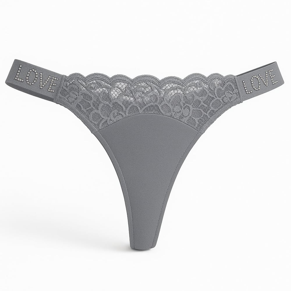 Calcinha Fio Dental Love Corte A Laser Com Detalhe Renda Frontal - Imagem 4