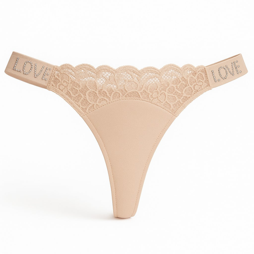 Calcinha Fio Dental Love Corte A Laser Com Detalhe Renda Frontal - Imagem 5