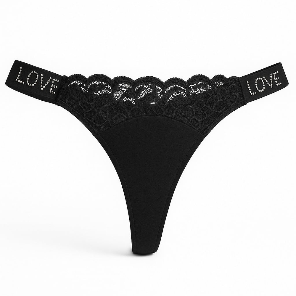 Calcinha Fio Dental Love Corte A Laser Com Detalhe Renda Frontal - Imagem 6