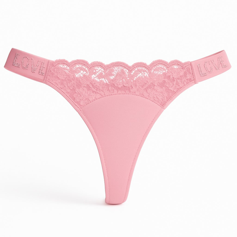 Calcinha Fio Dental Love Corte A Laser Com Detalhe Renda Frontal - Imagem 7