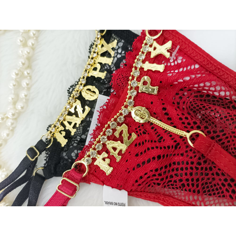 Calcinha Fio Dental Strass Bumbum Faz O Pix Tallyta - Imagem 5