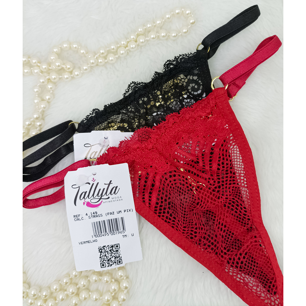 Calcinha Fio Dental Strass Bumbum Faz O Pix Tallyta - Imagem 6
