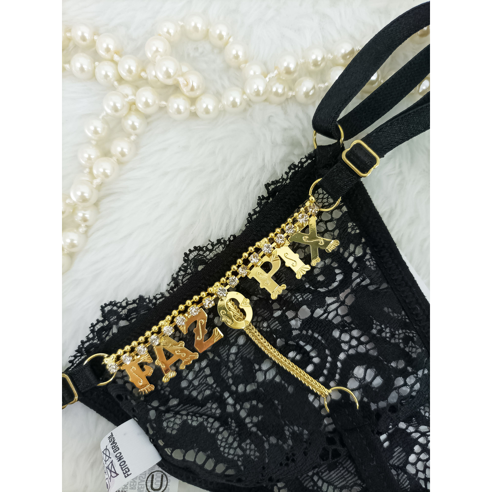 Calcinha Fio Dental Strass Bumbum Faz O Pix Tallyta - Imagem 8