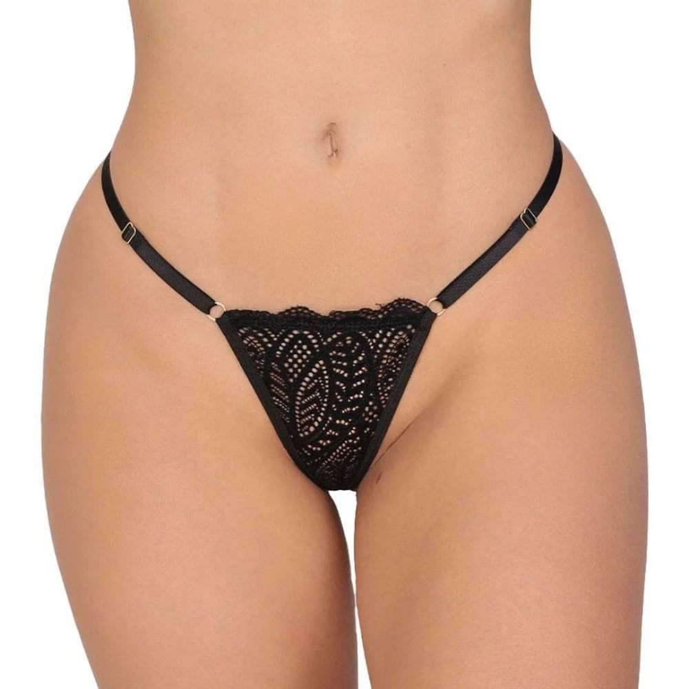 Calcinha Fio Dental Strass Jóia Formato De Borboleta Tallyta - Imagem 6