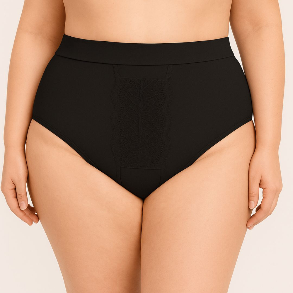 Calcinha Plus Size Com Renda Frontal Em Microfibra Lutestil Lingerie - Imagem 2